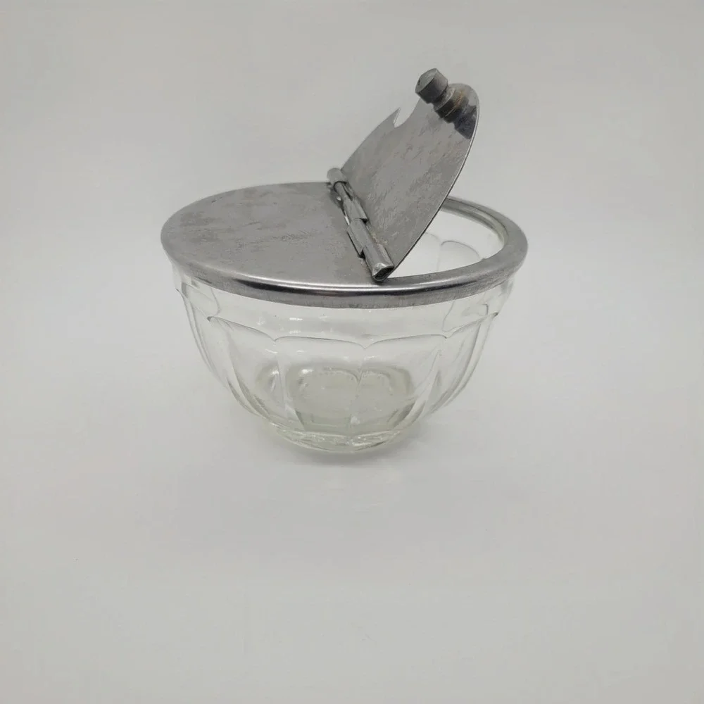 Specialties Utilities Co Glass Condiment Jar Stainless Hinged Lid Jersey City NJ
